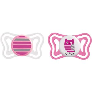 Chicco Physio Light 6-16m suzetă Girl-Strips/Owl 2 buc-Țena