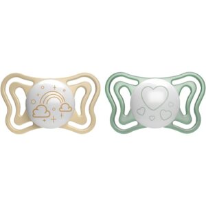 Chicco Physio Light Physio Forma Night suzetă 2-6 m Gold/Green 2 buc-Țena