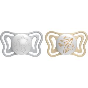 Chicco Physio Light Physio Forma Night suzetă 6-16 m Grey/Gold 2 buc-ro