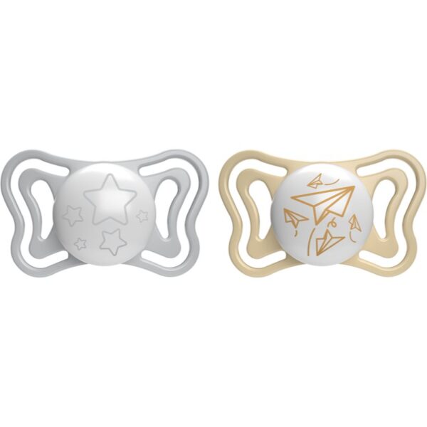 Chicco Physio Light Physio Forma Night suzetă 6-16 m Grey/Gold 2 buc-ro