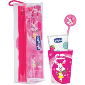 Chicco Travel Set set pentru îngrijirea dentară Pink 3 y+ 1 buc-ro