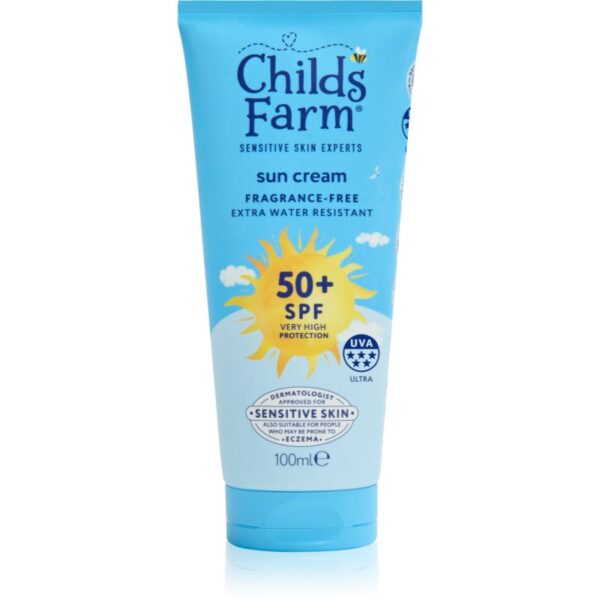 Childs Farm Suncare Sun Cream cremă pentru plaja SPF 50+ fără parfum 100 ml-ro