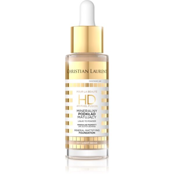 Christian Laurent Pour La Beauté machiaj matifiant de lungă durată culoare 101 Light Beige 32 ml-ro