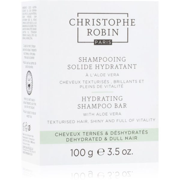 Christophe Robin Hydrating Shampoo Bar with Aloe Vera șampon solid pentru par uscat si sensibil 100 g-Țena