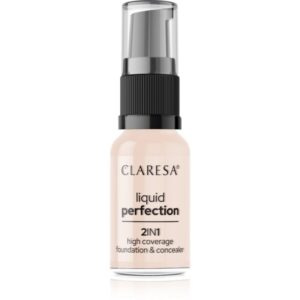 Claresa Liquid Perfection 2in1 fond de ten cu acoperire ridicată culoare 101 Light 18 g-ro