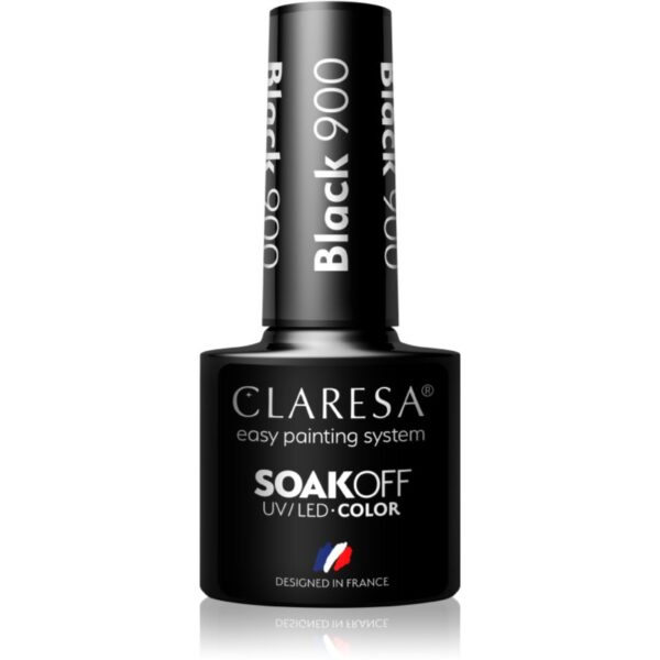 Claresa SoakOff UV/LED Color Black lac de unghii sub forma de gel culoare 900 5 g-ro