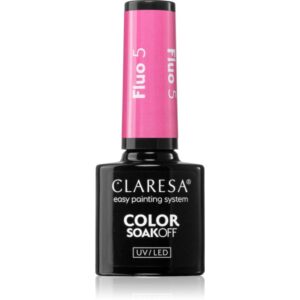 Claresa SoakOff UV/LED Color Fluo lac de unghii sub forma de gel culoare 5 g-ro
