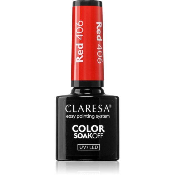 Claresa SoakOff UV/LED Color Rainbow Explosion lac de unghii sub forma de gel culoare RED 406 5 g-ro