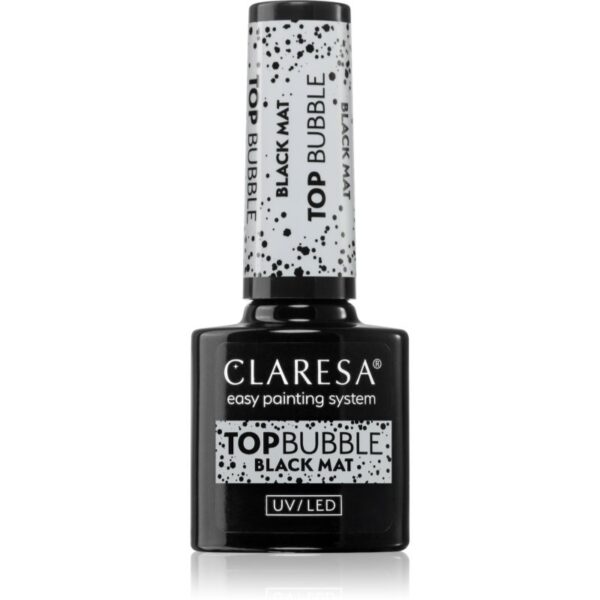 Claresa UV/LED Top Bubble lac gel de unghii pentru acoperirea superioară mat culoare Black Mat 5 g-Țena
