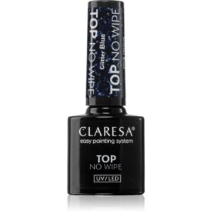 Claresa UV/LED Top Glitter No Wipe lac gel de unghii pentru acoperirea superioară strălucitor culoare Glitter Blue 5 g-Țena