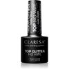 Claresa UV/LED Top Glitter No Wipe lac gel de unghii pentru acoperirea superioară strălucitor culoare Glitter Silver 5 g-ro