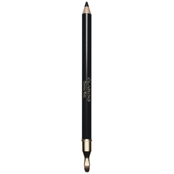 Clarins Crayon Khôl eyeliner cu ascutitoare pentru un machiaj fumuriu 01 Carbon Black 1.05 g-ro