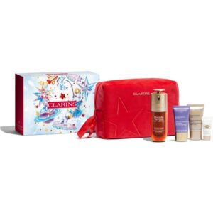 Clarins Double Serum & Nutri-Lumière Collection set cadou pentru ten matur Luminosity-Țena