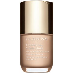 Clarins Everlasting Youth Fluid Foundation make-up pentru luminozitate SPF 15 culoare 100 Lily 30 ml-Țena