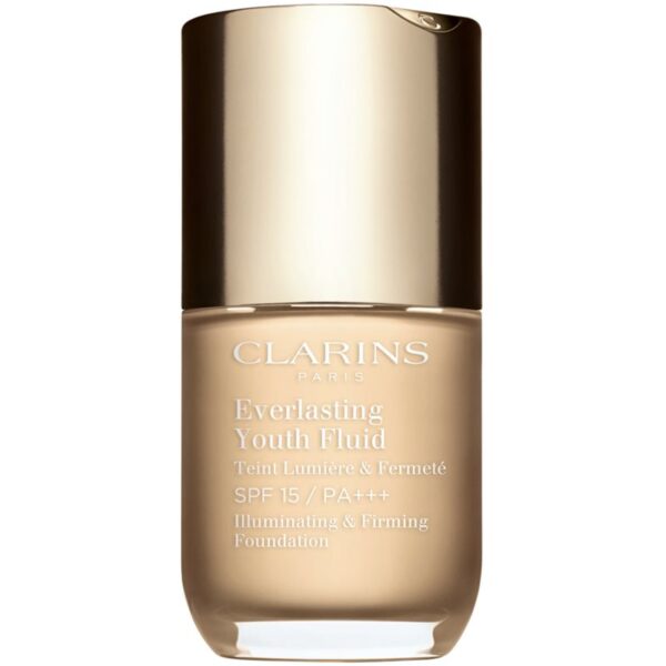 Clarins Everlasting Youth Fluid Foundation make-up pentru luminozitate SPF 15 culoare 100.5 Cream 30 ml-Țena