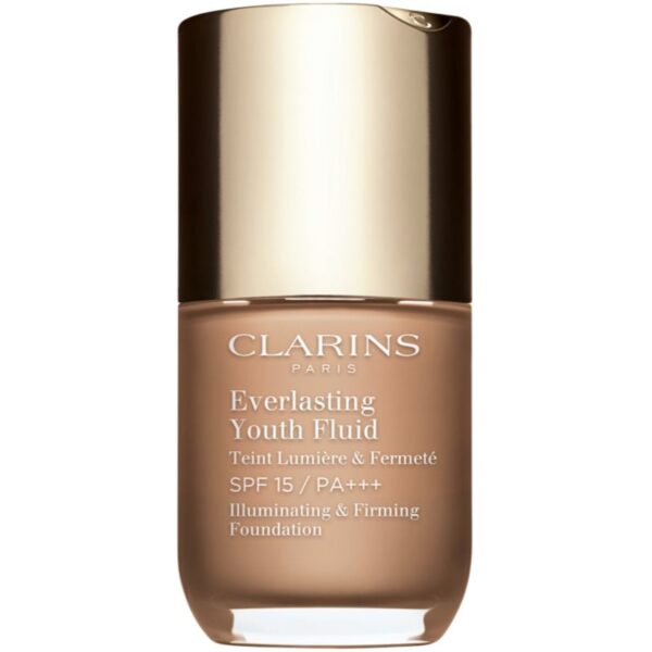 Clarins Everlasting Youth Fluid Foundation make-up pentru luminozitate SPF 15 culoare 112 Amber 30 ml-Țena