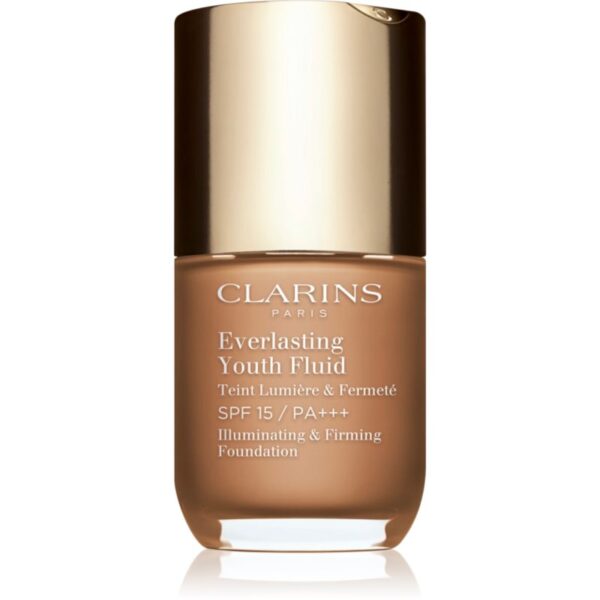 Clarins Everlasting Youth Fluid Foundation make-up pentru luminozitate SPF 15 culoare 113 Chestnut 30 ml-Țena