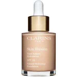 Clarins Skin Illusion Natural Hydrating Foundation makeup radiant cu hidratare SPF 15 culoare 102.5C Porcelain 30 ml-ro