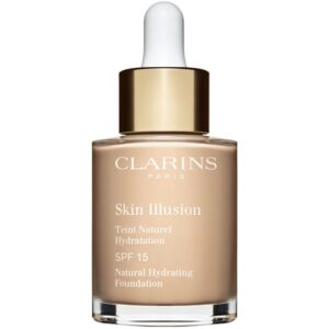 Clarins Skin Illusion Natural Hydrating Foundation makeup radiant cu hidratare SPF 15 culoare 105N Nude 30 ml-Țena