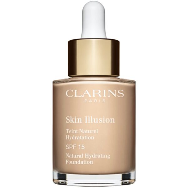 Clarins Skin Illusion Natural Hydrating Foundation makeup radiant cu hidratare SPF 15 culoare 105N Nude 30 ml-Țena
