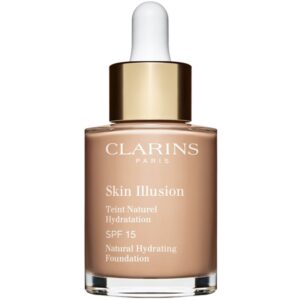 Clarins Skin Illusion Natural Hydrating Foundation makeup radiant cu hidratare SPF 15 culoare 107C Beige 30 ml-Țena