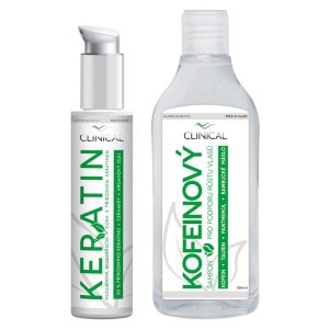 Clinical Keratin treatment + Caffeine shampoo set pentru bărbați și femei-ro