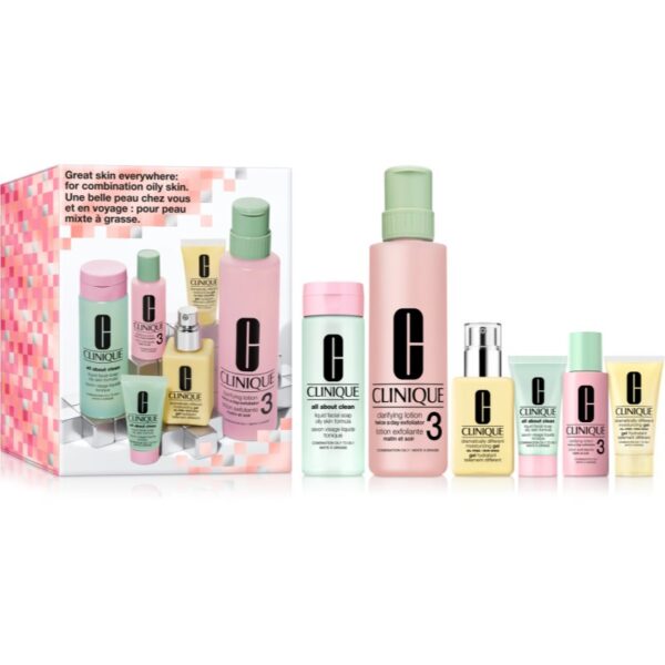 Clinique Skincare Set 3-Step Skincare Set For Oily Skin set cadou pentru ten gras-Țena