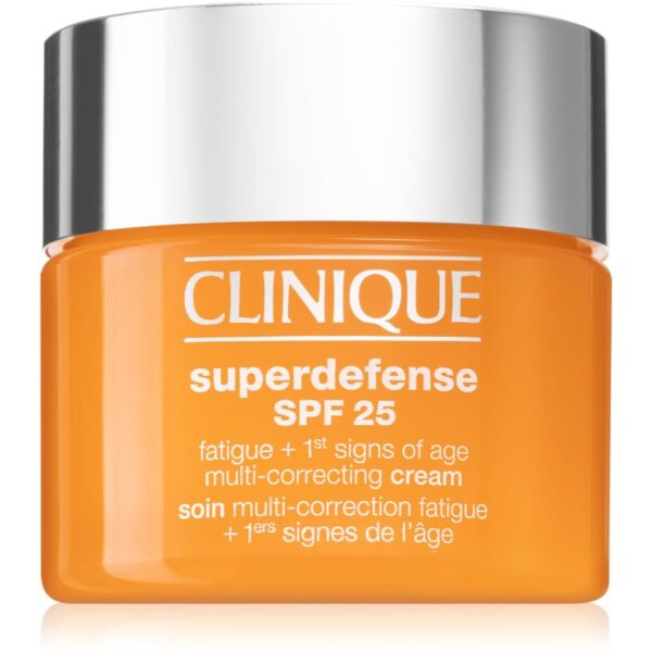 Clinique Superdefense™ SPF 25 Fatigue + 1st Signs Of Age Multi-Correcting Cream Crema impotriva primelor semne de imbatranire pentru ten gras și mixt-ro
