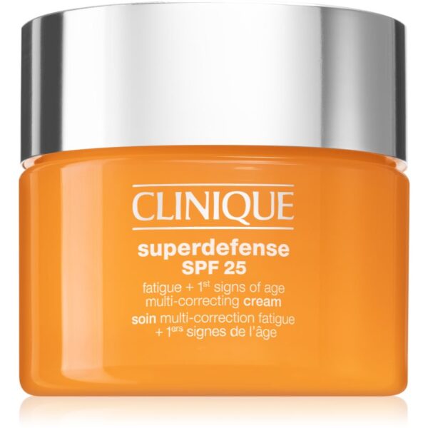 Clinique Superdefense™ SPF 25 Fatigue + 1st Signs Of Age Multi-Correcting Cream Crema impotriva primelor semne de imbatranire ten uscat si mixt SPF 25-ro