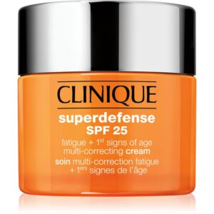 Clinique Superdefense™ SPF 25 Fatigue + 1st Signs Of Age Multi-Correcting Cream Crema impotriva primelor semne de imbatranire ten uscat si mixt SPF 25-ro