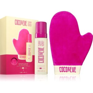 Coco & Eve Sunny Honey Ultimate Glow Kit spumă auto-bronzantă cu mănușă aplicatoare Dark (new pack) 200 ml-ro