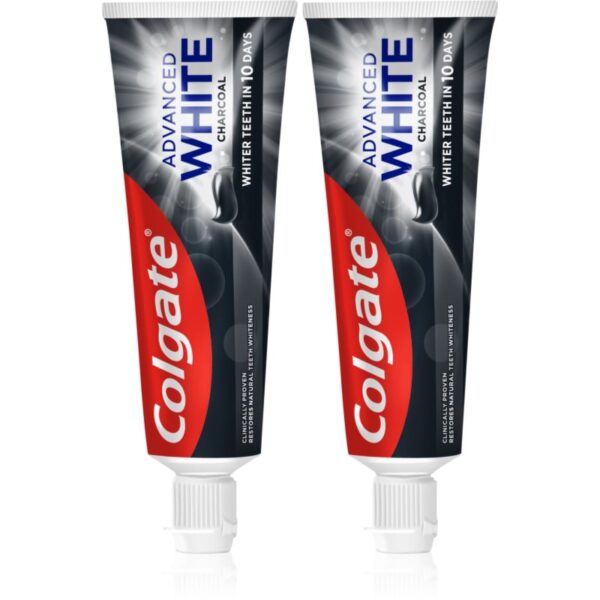 Colgate Advanced White Charcoal Pasta de dinti albire cu cărbune activ 2x75 ml-Țena