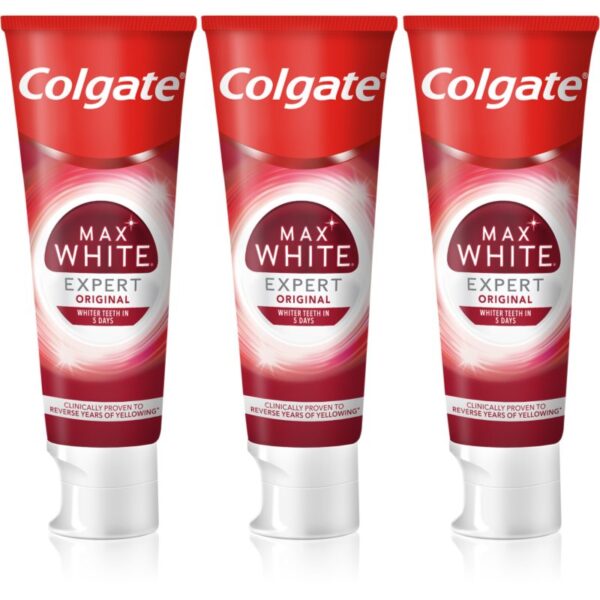 Colgate Max White Expert Original pasta de dinti pentru albire 3x75 ml-Țena