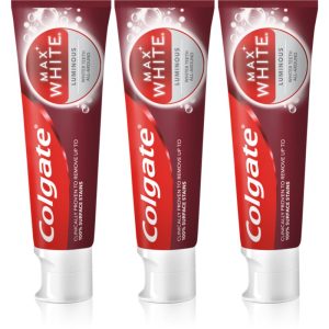 Colgate Max White Luminous pastă de dinți pentru dinti albi si stralucitori 3 x 75 ml-Țena