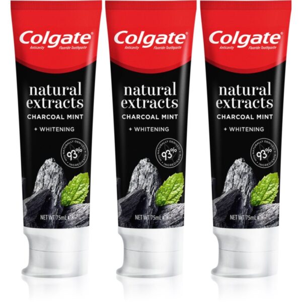 Colgate Natural Extracts Charcoal + White Pasta de dinti albire cu cărbune activ 3 x 75 ml-ro