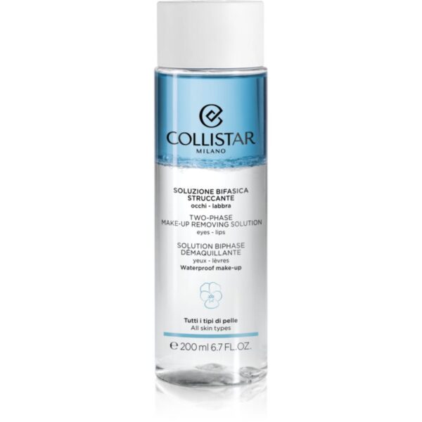Collistar Cleansers Two-phase Make-up Removing Solution Eyes-Lips demachiant bifazic rezistent la apa pentru buze si ochi 200 ml-Țena