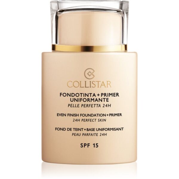 Collistar Even Finish Foundation+Primer 24h Perfect Skin bază de machiaj SPF 15 culoare 1 Ivory 35 ml-ro