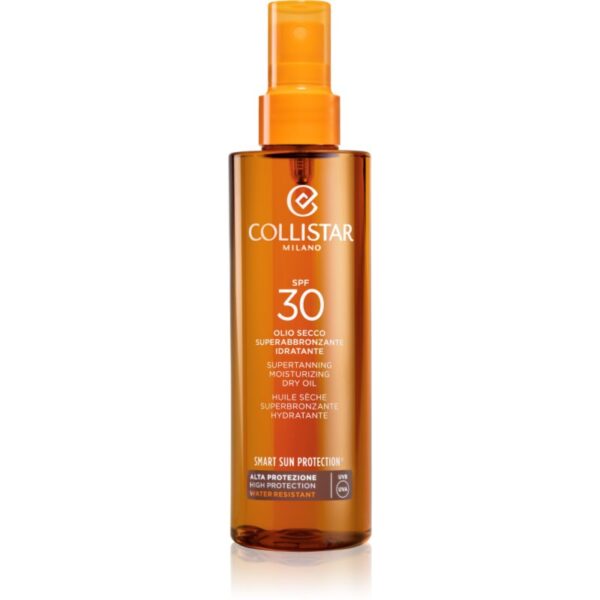 Collistar Smart Sun Protection Supertanning Moisturizing Dry Oil SPF 30 ulei uscat cu protecție solară SPF 30 200 ml-Țena
