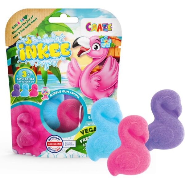 Craze INKEE Flamingo bombă de baie pentru copii 3x55 g-ro