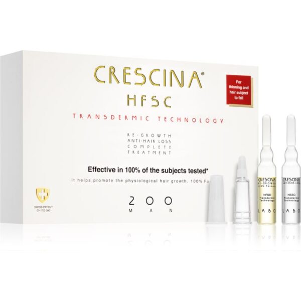 Crescina Transdermic 200 Re-Growth and Anti-Hair Loss tratament pentru stimularea creșterii părului și anti-cădere pentru barbati 20x3