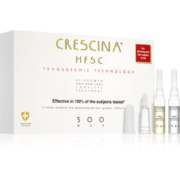 Crescina Transdermic 500 Re-Growth and Anti-Hair Loss tratament pentru stimularea creșterii părului și anti-cădere pentru barbati 20x3