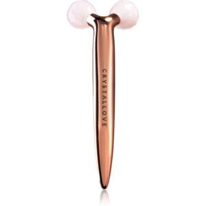 Crystallove Rose Quartz 3D Lift & Sculpt Facial Roller accesoriu de masaj 1 buc-Țena