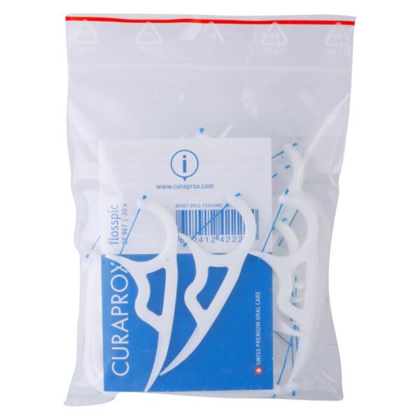Curaprox Flosspic DF 967 ata dentara si scobitoare intr-unul singur 30 buc-Țena