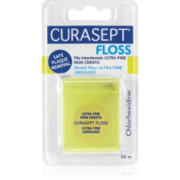 Curasept Dental Floss Ultra Fine Unwaxed ata dentara neceruita antibacterial 50 m-Țena