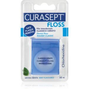 Curasept Dental Floss Waxed Classic ata dentara cu aroma de menta antibacterial 50 m-Țena