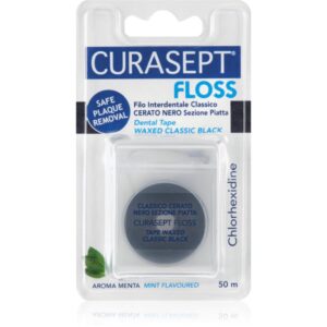 Curasept Dental Tape Waxed Classic Black bandă dentară cerată antibacterial Mint 50 m-Țena