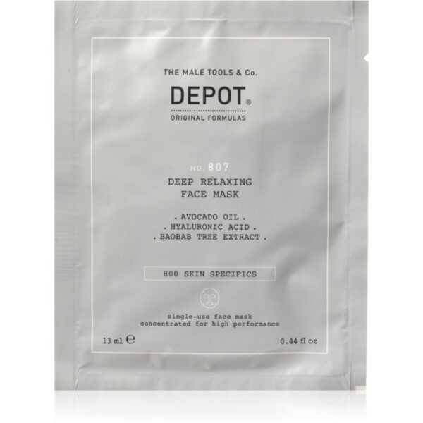 DEPOT 800 SKIN SPECIFICS NO. 807 RELAXING FACE MASK masca calmanta si hidratanta pentru barbati 12x13 ml-Țena