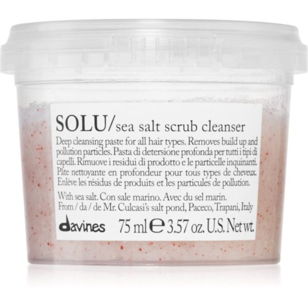 Davines Essential Haircare SOLU Sea Salt Scrub Cleanser exfoliant de curățare pentru toate tipurile de păr 75 ml-Țena