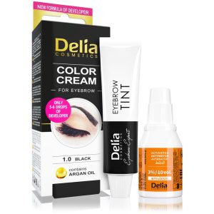 Delia Cosmetics Argan Oil culoare pentru sprancene culoare 1.0 Black 15 ml-ro