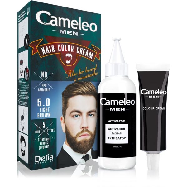 Delia Cosmetics Cameleo Men culoare par culoare 5.0 Light Brown 30 ml-Țena